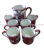 tage ceramic jug with 6 mugs by L.Ar.Ce Orvieto       