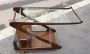 Cesare Lacca trolley with original decorated glass top  