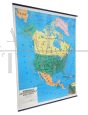 Double-sided vintage map of North America, 1990