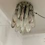 Large Mazzega chandelier with cascading Murano glasses, Italy 1970s