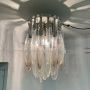 Large Mazzega chandelier with cascading Murano glasses, Italy 1970s