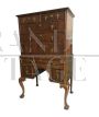 Antique English chest of drawers in walnut with writing desk
