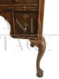 Antique English chest of drawers in walnut with writing desk