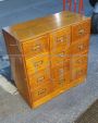 Vintage wooden archival office drawer unit
