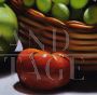Basket with fruit painting by Ciccone, realist oil on canvas