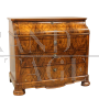 Antique Louis Philippe walnut briar dresser with drop-down desk               
                            