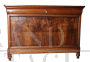 Antique Louis Philippe capuchin chest of drawers in walnut with briarwood drawers