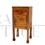 Empire bedside table cabinet in walnut, Italy 19th century  