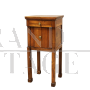 Antique Empire era bedside table in walnut, 19th century Italy