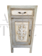 Vintage shabby chic bedside cabinet with frieze