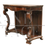 Charles X console in inlaid walnut, Italy 19th century