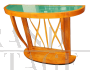 Mid-century console table designed by Paolo Buffa with green glass top, 1950s        