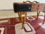 Art Deco console in walnut briar and ebonized wood