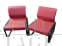 Pair of vintage Della Chiara design chairs in red alcantara