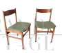 Pair of vintage Scandinavian style chairs in ash and green fabric