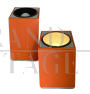 Pair of orange Athena cube wall lights, 1970s Italian design