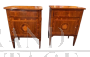Pair of mid-18th century bedside tables with neoclassical inlays