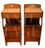 Pair of Liberty bedside tables with red Verona marble top        