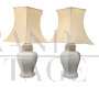 Pair of white porcelain table lamps, Italy 1960s