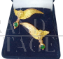 Pair of vintage earrings with angels in gold and emeralds