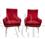 Pair of Lady Zanuso style armchairs in red fabric