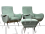 Pair of Lady armchairs by Zanuso with ottoman