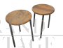 Pair of industrial stools in walnut, 1950s
