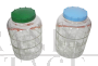 Pair of vintage glass shop jars, 1970s