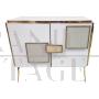 Sideboard with 2 glass doors in soft colours     