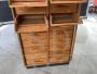 Vintage beech wood filing cabinet