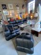 Camaleonda modular sofa by Mario Bellini in black leather                            