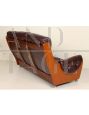 G-Plan sofa in brown leather and teak wood