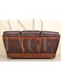 G-Plan sofa in brown leather and teak wood