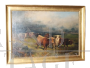 Gibb Thomas Henry - Antique landscape painting with cows  