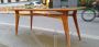 Vintage dining table with green glass top