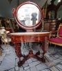 Grand Vintage - Antique Charles X inlaid dressing table with marble top                         
