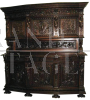 Large two-body sideboard richly carved in Renaissance style