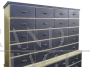 Large haberdashery wall unit with 28 drawers