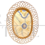 Large vintage Sunburst style bamboo mirror by Bonacina