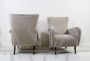 Pair of mid-century Italian dove gray velvet armchairs, 1950s