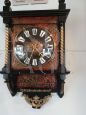 Antique wall pendulum clock with Boulle inlays