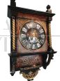 Antique wall pendulum clock with Boulle inlays