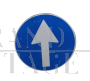 Vintage mandatory direction road sign, Italy 1990 