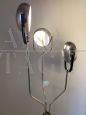 Reggiani design chromed steel floor lamp with three lights, 1960s