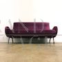Italian lady style velvet purple sofa, 1960s