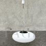 Suspension lamp in white glass, Italy 1950s