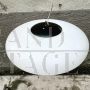 Suspension lamp in white glass, Italy 1950s