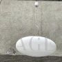 Suspension lamp in white glass, Italy 1950s