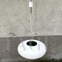 Suspension lamp in white glass, Italy 1950s