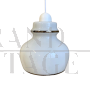 White opaline pendant light, Italy 1970s
